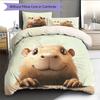 Capybara Pattern Bedding Home Decoration Birthday Gift (1 * duvet cover + 2 * pillowcase, without core)