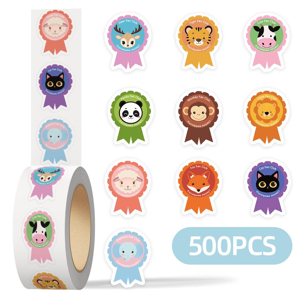 Cartoon Holiday Gift Sealing Stickers - 500 Self-Adhesive Journal Stickers per Roll