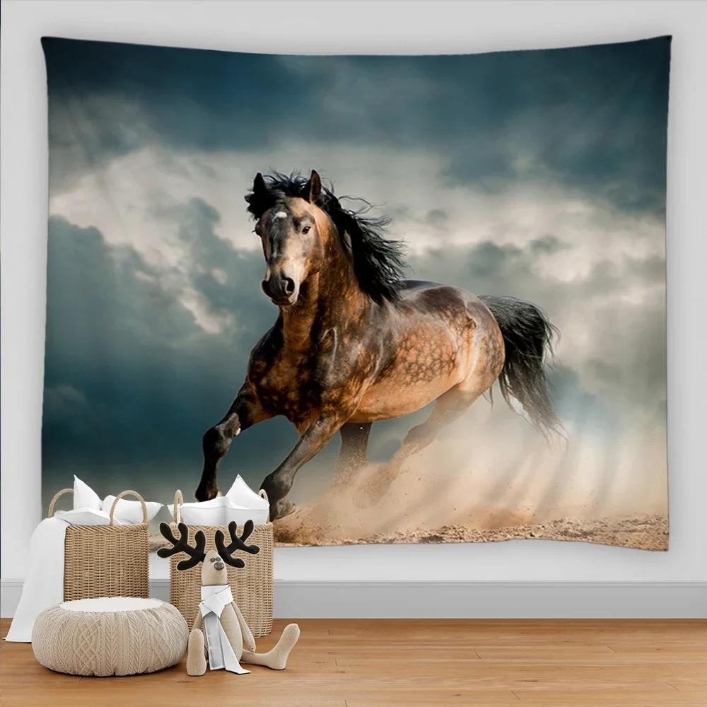 Декоративный гобелен с бегущей лошадью, домашний декор для стен, гостиной, офиса, гобелен