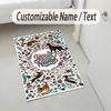 Dog Theme Crystal Velvet Rug Personalized Custom Name Text Soft Floor Mat Home Decor