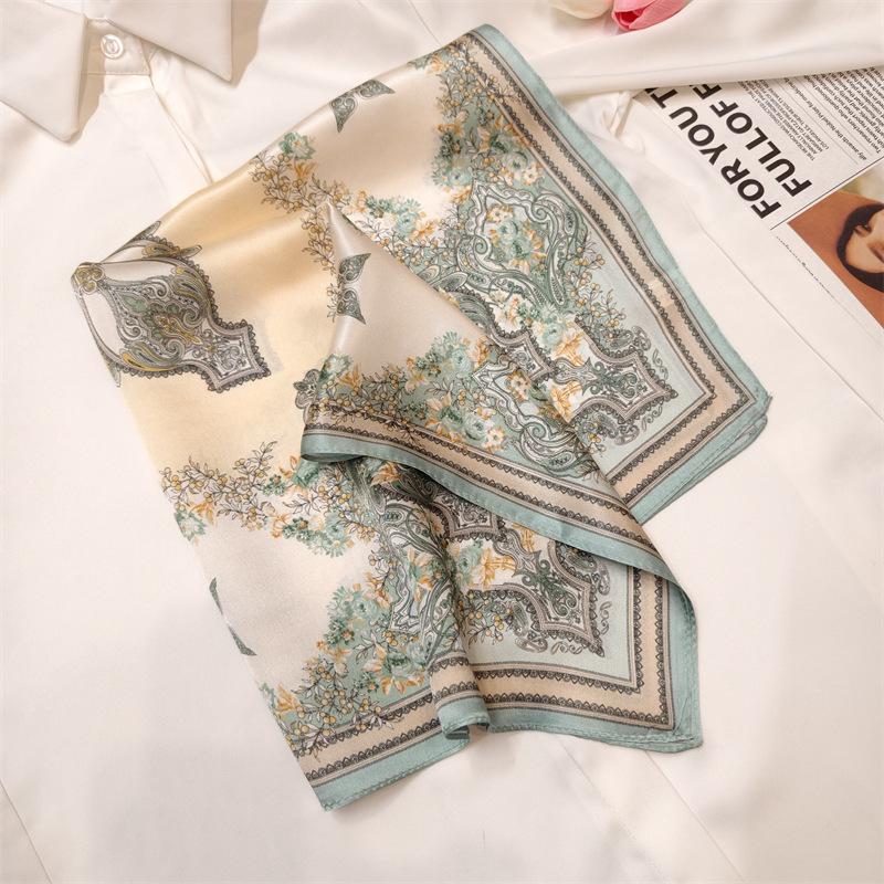 100% Mulberry Silk Small Square Scarf for Women - Versatile, Stylish Neckerchief for Spring & Autumn