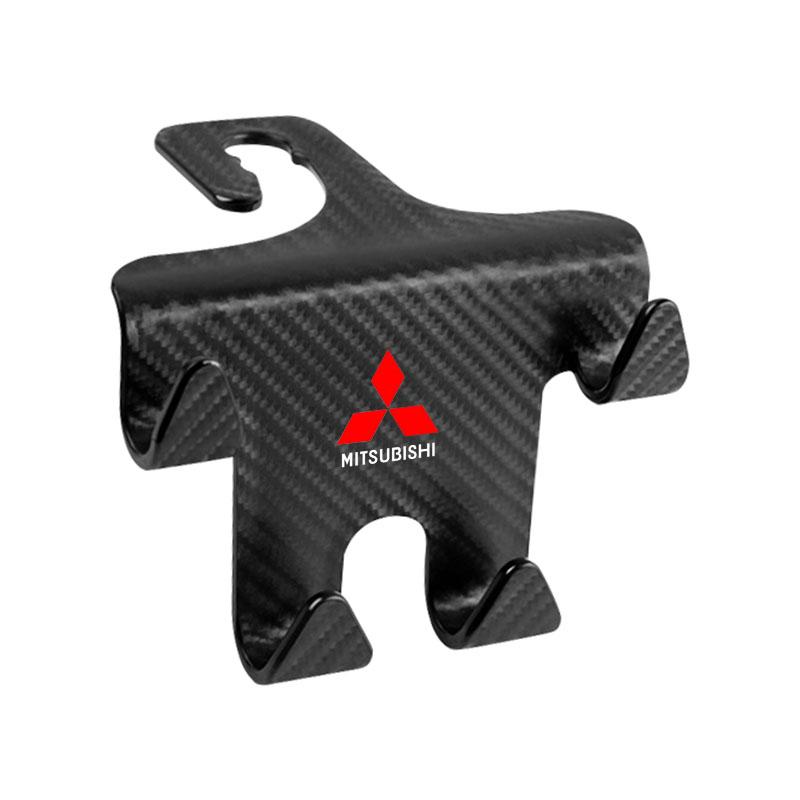 bzhr7 Car Seat Headrest Hook Universal Phone Holder Backseat Organizer For Mitsubishi Outlander Lancer 10 9 ASX RALLIART L200 Sticker