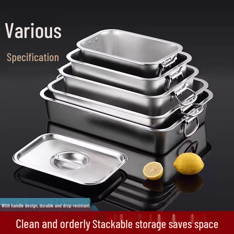 Venus Stainless Steel Deep Rectangular Buffet Pan with Handles