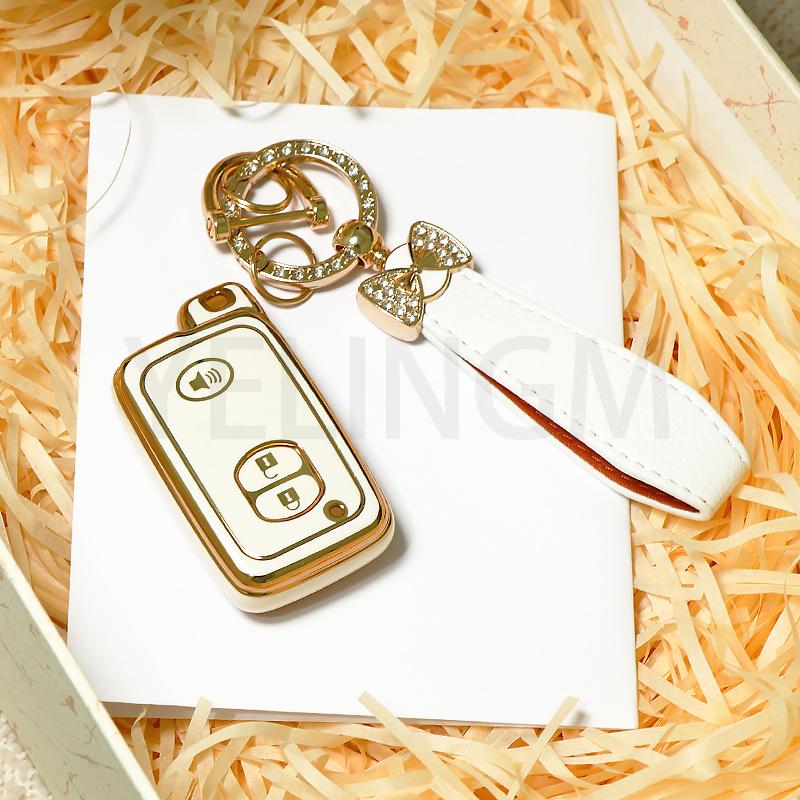 Чехол-держатель для ключа-брелока для Toyota Yaris Corolla Vitz RAV4 Land Cruiser Camry Highlander Prado Prius Автомобильный пульт дистанционного управления Чехол для ключа-брелока
