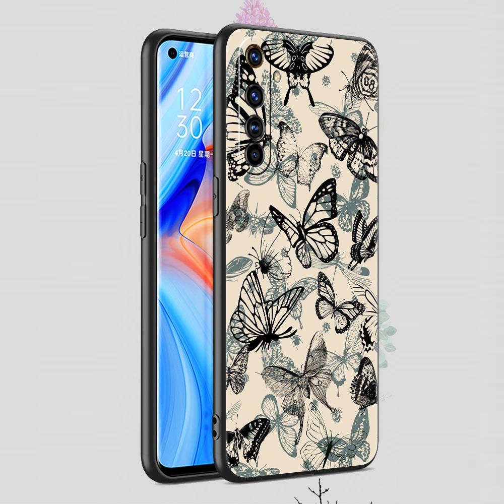 Модный чехол для телефона Realme 13 12 11 10 9 Pro Plus GT3 GT2 C21 C25 C35 C53 C55 C67 Pro с рисунком «Бабочка и цветок», из мягкого ТПУ