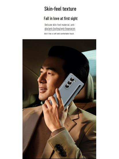 Чехол для Samsung Z Fold7/6: Совместимость с трансграничным использованием, Складной экран, Однотонный, Дизайн с ощущением кожи и держателем для стилуса