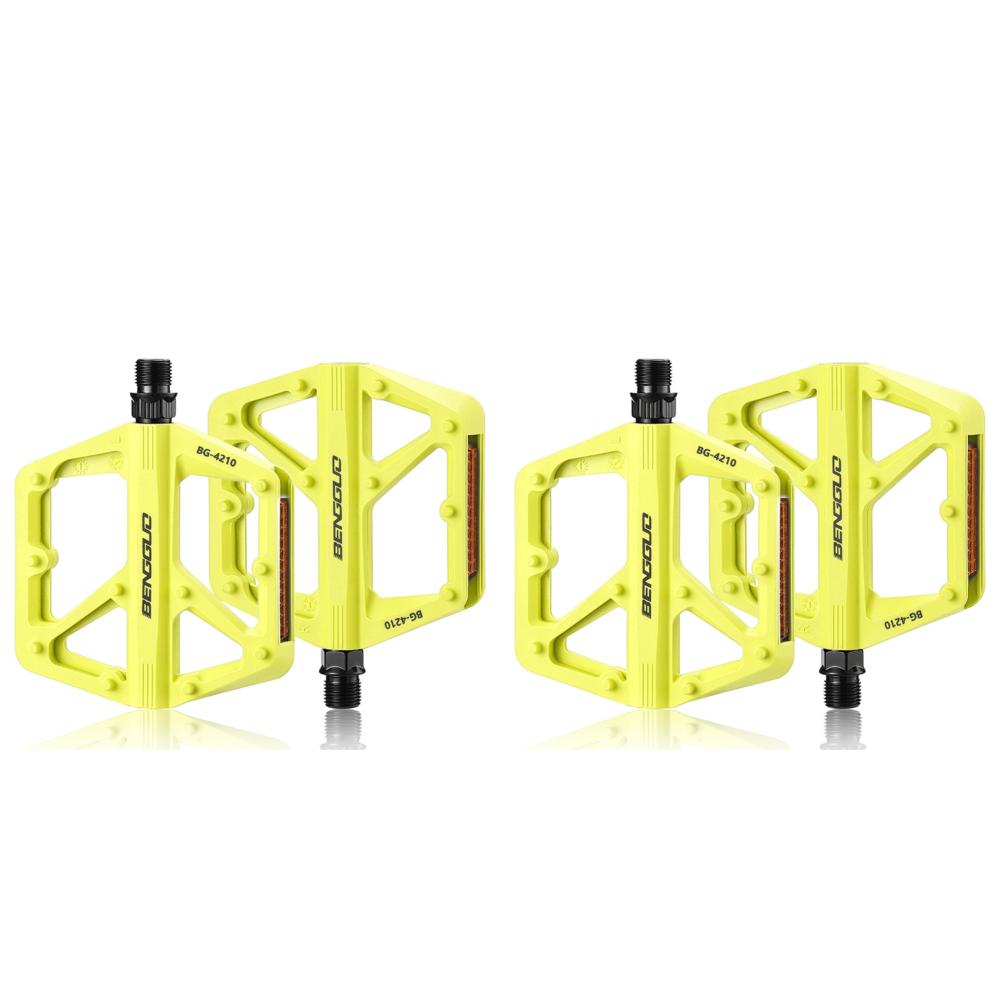 Double DU Bearing Nylon Bicycle Pedals Anti-slip Bicycle Platform Pedals Bike Accessories with Reflector Ultralight Bike Pedals