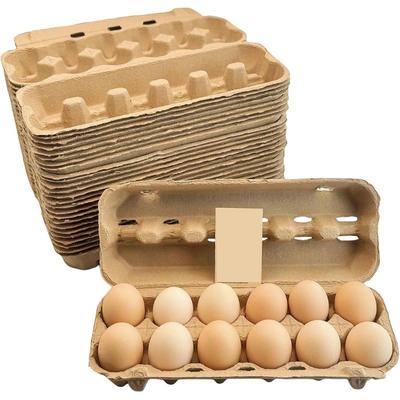 1 шт. Картонная коробка для яиц 30x20x4см Биоразлагаемые картонные коробки для яиц из бумажной массы Держатель на 12 яиц Ударопрочный Экологичный Кухонные инструменты для хранения