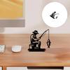 Artistic Metal Fisherman Figurine Indoor Outdoor Decorative Gift For Fishing Hobbyists And Home Decoration