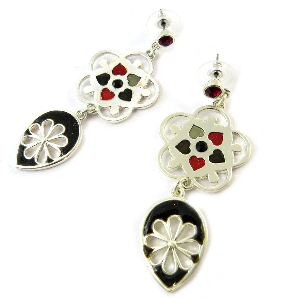 NOA [G5772] - Дизайнерские серьги «Эмили» черно-красные