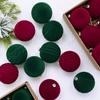 12pcs Plush Christmas Velvet Ball Ornaments Shatterproof Xmas Tree Hanging Ornaments Party Favors