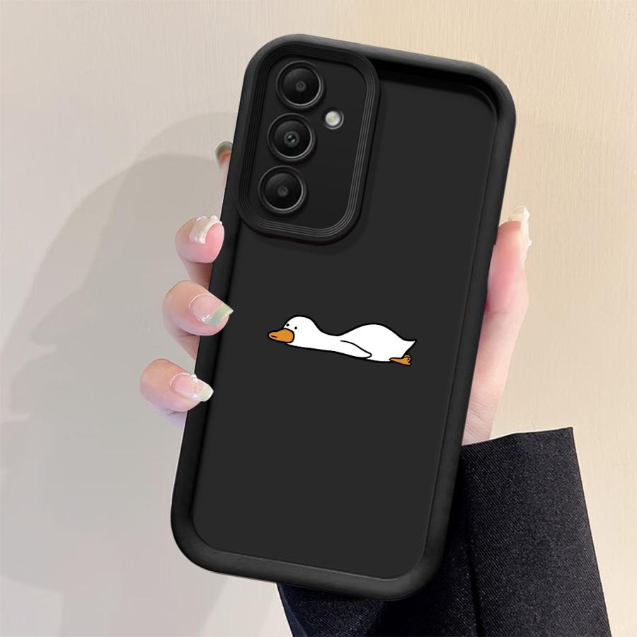 Простой и милый чехол-накладка с утёнком для Samsung Galaxy A16 A34 A12 A13 A56 A23 A51 A73 A53 A54 A15 A35 A36 A26 A32 A71 A72