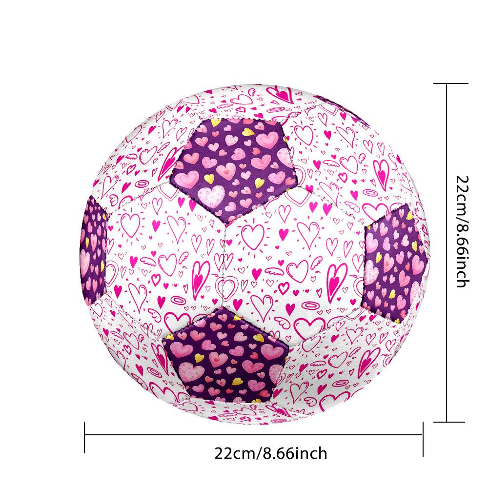 1PC Pink Hearts Colorful Heart Soccer Ball Size 5 Football Machine Sewn Indoor/Outdoor Universal Football A63