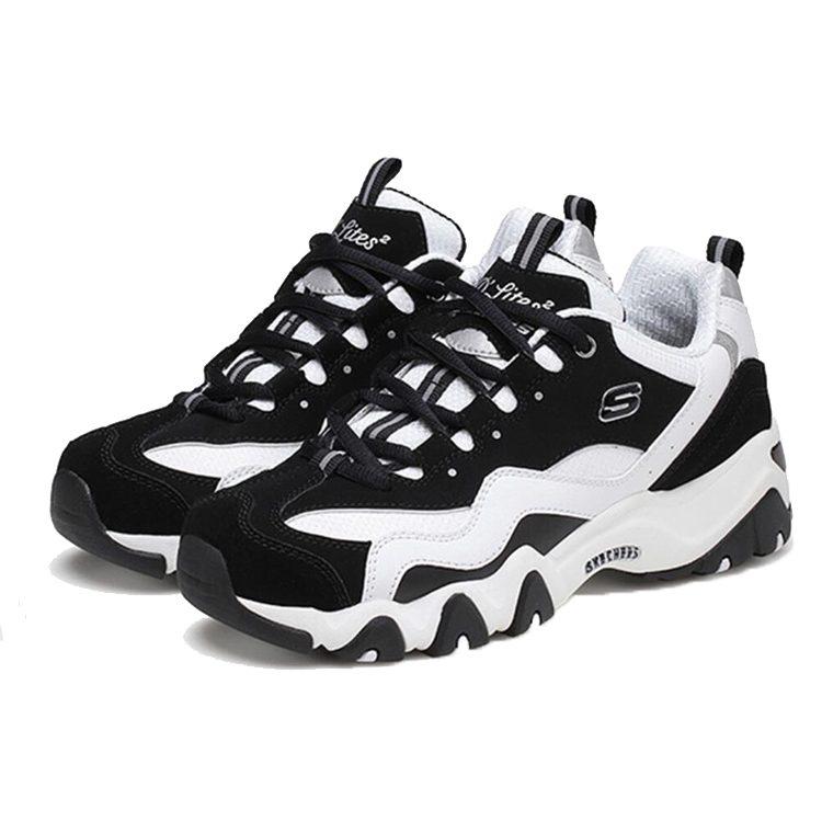 Skechers D'lites Gs Белый/Черный Женские 99999069-BKW