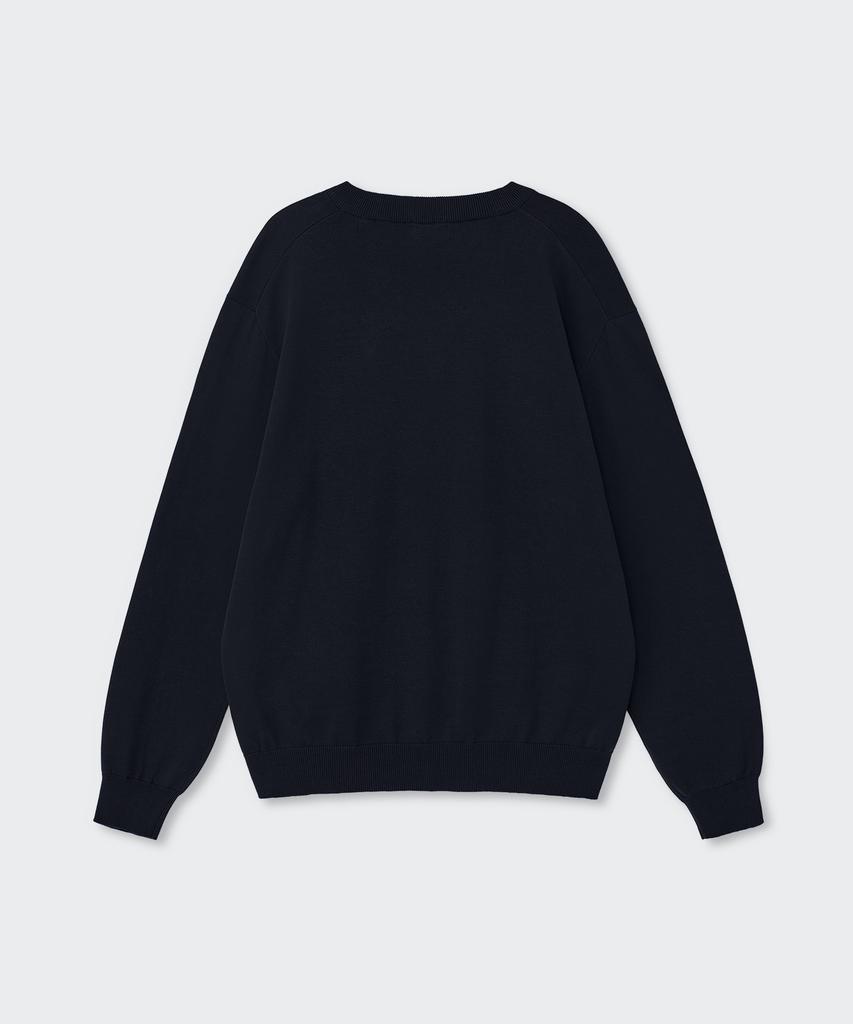 MUSINSA STANDARD Washable Supima Cotton V-Neck Knit [Navy]