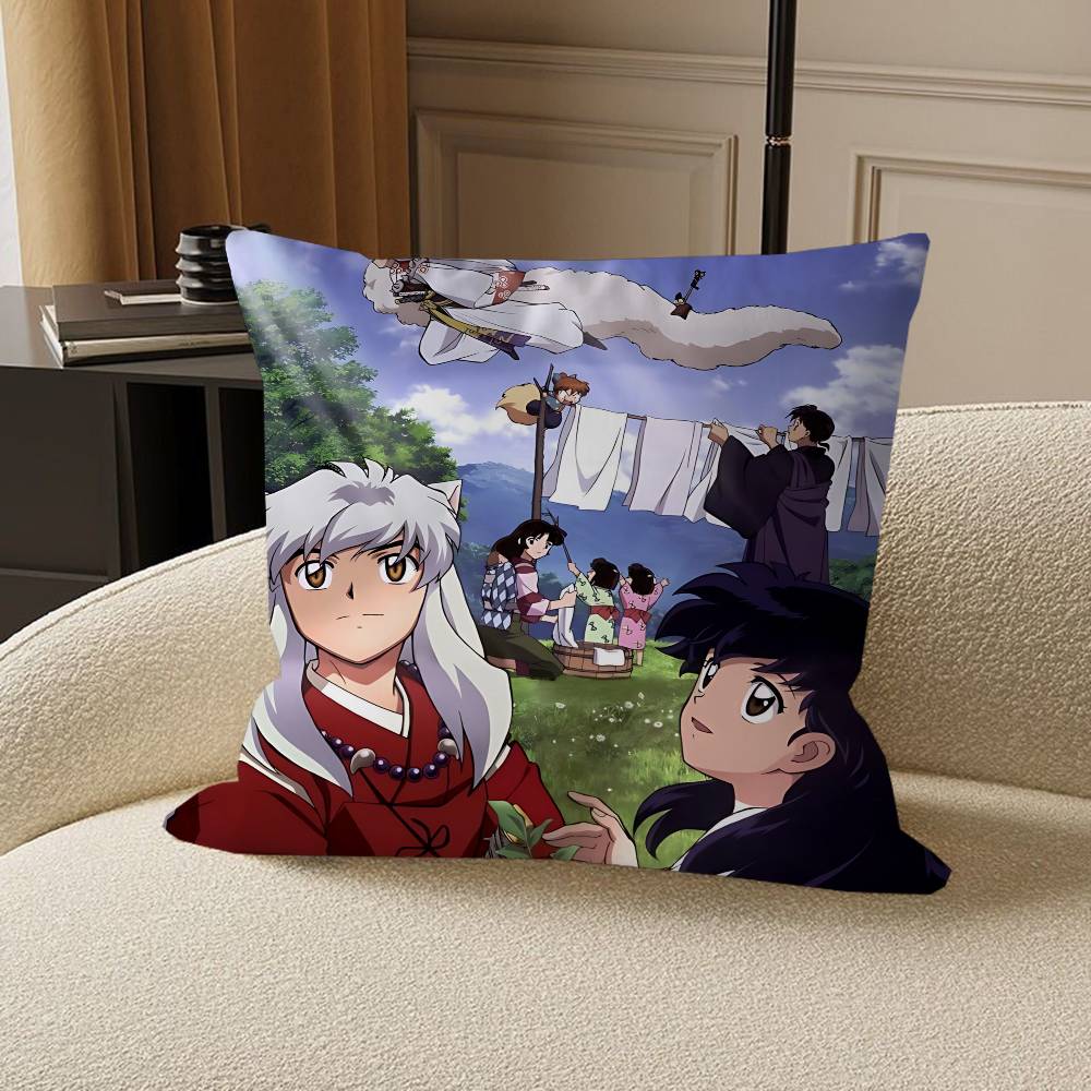 Animation I-Inuyasha Cushion Cover Car Throw Pillow Case For Sofa Car Christmas Gift 40x40cm 45x45cm