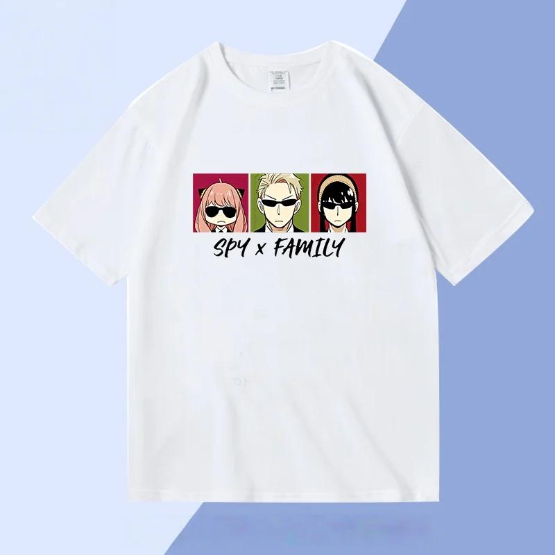 Spy X Family Collaboration Men's and Women's Cotton T-shirts, 2D Anime Themed Clothing, Casual Home T-shirts