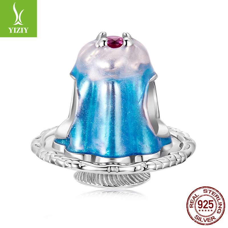 Браслет из стерлингового серебра 925 пробы с эмалью, в виде пудинга, с бусинами, аксессуары, сладкая мечта, десерт, бусины для DIY