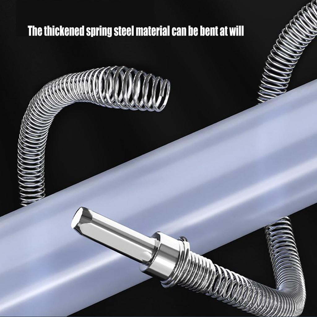 Heavy Duty Drain Cleaner Spring Snake Tool For Sink Toilet Shower Bathtub Drainage Unclogging Compatible With Hand Drill