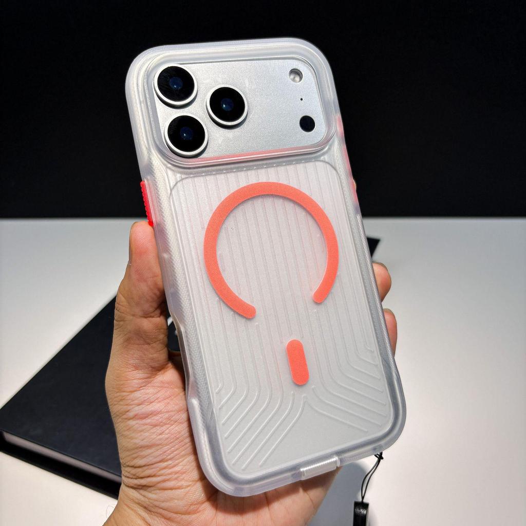 Luminous Magnetic Anti-slip Strip for Apple 17PROMAX iPhone16 Matte Soft Case