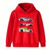 Kids Boys Girls Pullover Hoodie, Cool Retro Racing Cars Print Casual Sweatshirt, Soft Long Sleeve Top for Children Casual Daily Wear Street Sports Out