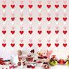 96 Red White Pink Heart Garland - NO DIY - Valentine's Day Party Decorations Supplies, Valentine's Day Hanging String Garland Banner for Wedding