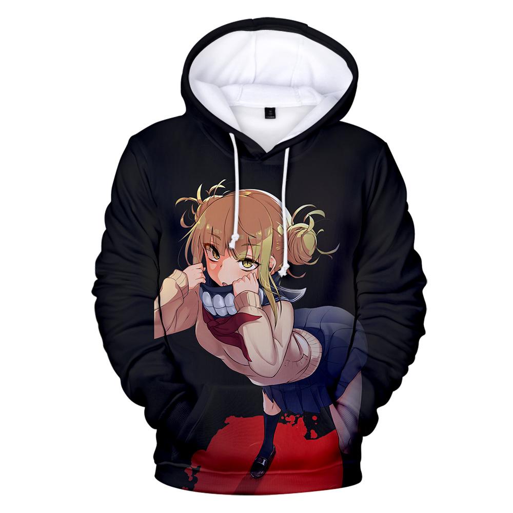 Модные толстовки Harajuku Himiko Toga с объемным принтом, толстовки для мужчин, женщин и детей Kpop с круглым вырезом, милые толстовки с принтом Himiko Toga
