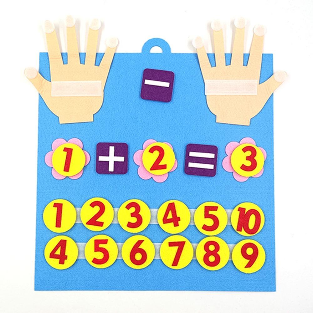 Felt Material Educational DIY Toy Finger Numbers Addition Subtraction Board Math Learning