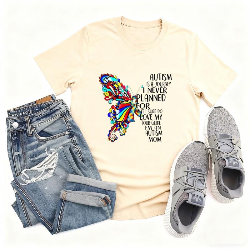 Autism Is A Journey Im An Autism Mom Autism Mom Shirt Autism Awareness Aware Autism Mother Comfortable Cotton Shortsleev Tees