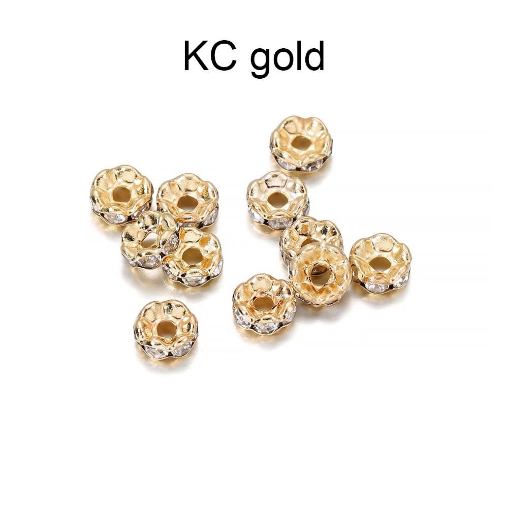 50pcs/lot 4 6 8 10mm Rhinestone Rondelles Crystal Bead Loose Spacer Beads for DIY Jewelry Making Accessories Supplie