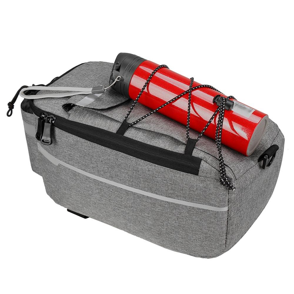 Insulated Bicycle Rear Rack Bag with Reflective Stripes Bike Trunk Bag Bike Rear Seat