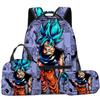3D Анимация Вуконг Dragon Ball Super Школьная сумка для студента Рюкзак Сумка для обеда Пенал Набор из трех предметов