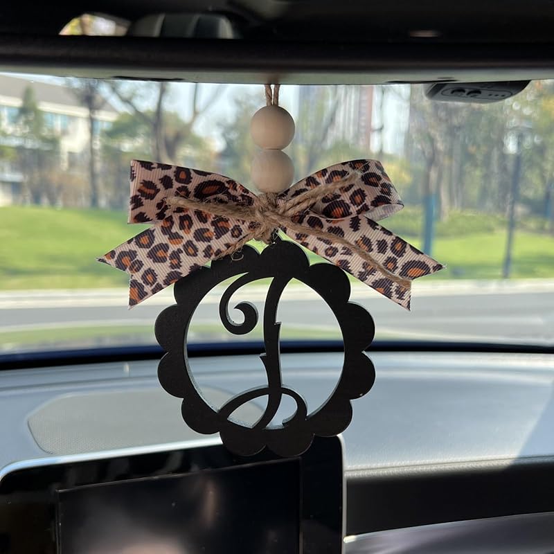 Wooden Car Charms for Rear View Mirror, Leopard Car Mirror Hanging Accessories, Personalized Car Accessories Cheetah Print, Interior Aesthetic