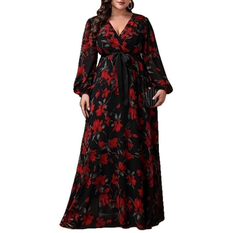 Женское платье больших размеров с модным принтом Fat MM Dress