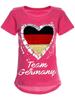 Girls Reversible Sequins Germany T-shirt with Heart World Cup 2018