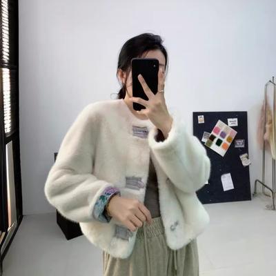 Новая шуба из норки в китайском стиле, короткий топ из норки, новая женская имитация норки в китайском стиле