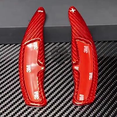 Подрулевые лепестки переключения передач из углеродного волокна для Porsche 911, 718, 918, Panamera, Macan и Cayenne, аксессуары для рулевого колеса (красный)