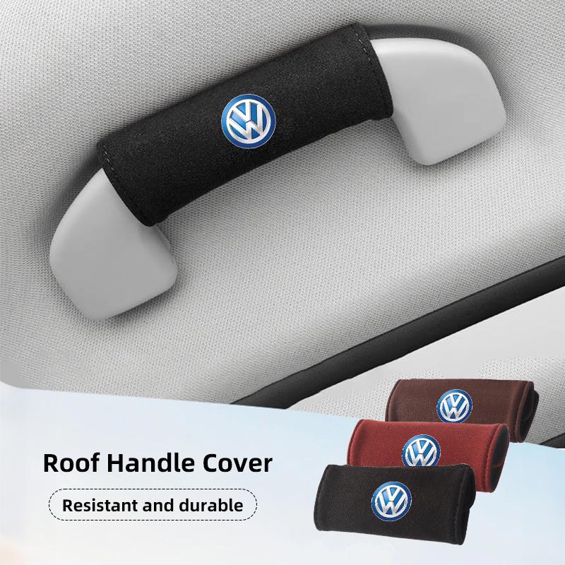 abcd1 2PCS Car Door Inner Handle Protective Cover Fur Protector Case Accessories For Volkswagen VW Passat Golf Tiguan Scirocco