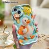 Phone case: 2D flat design suitable for iPhone 18 17 16 15 14 13 Pro protective case, cute little duck, perfect Christmas and Halloween holiday gift