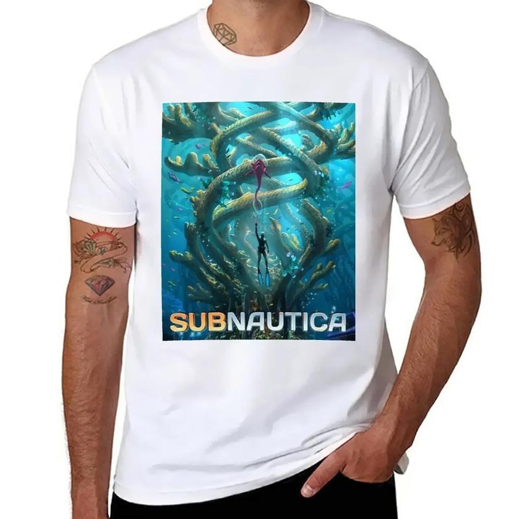 Subnautica Poster T-Shirt summer top plus sizes quick drying mens graphic t-shirts hip hop