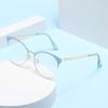 Полурама Пружинный шарнир Металлические ножки зеркала Cross Border Fashion Frame Point Paint Anti-Blue Light Женские и мужские очки