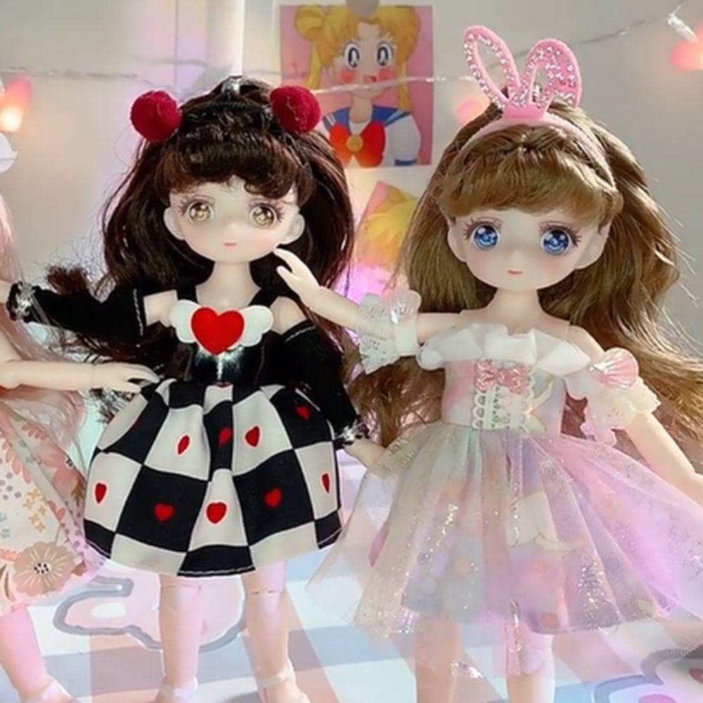 Dress Up Simulated Eye Hinge Doll with Clothes Removable Joints Doll  Girls Gifts