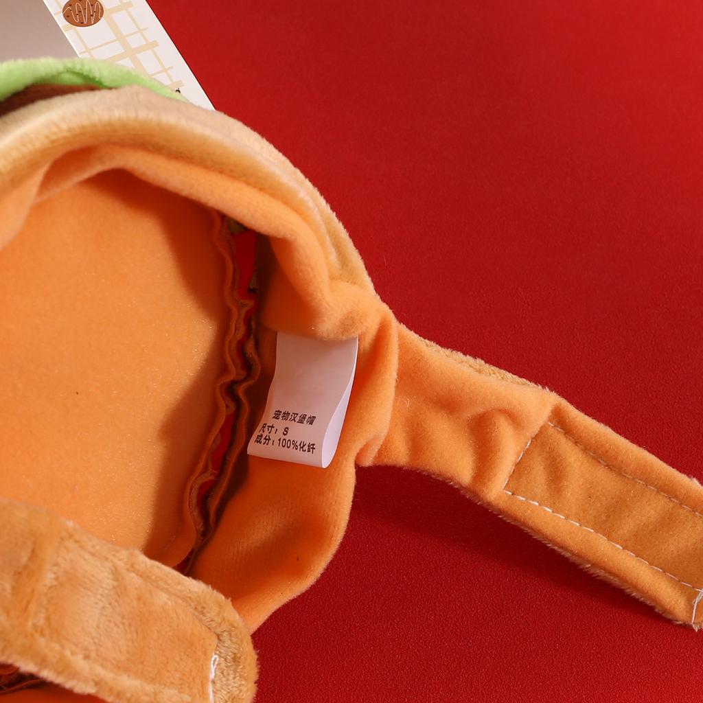 Plush Pet Hamburger Hat for Ear and Head Protections Halloween Funny Dog Hat for Small Dogs Cat Warm Winter Headgear Hat