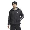 Adidas Essentials Plus Windbreaker Jacket and 3-Stripe KWE95-JF3912 (Black White/LL/Men's)