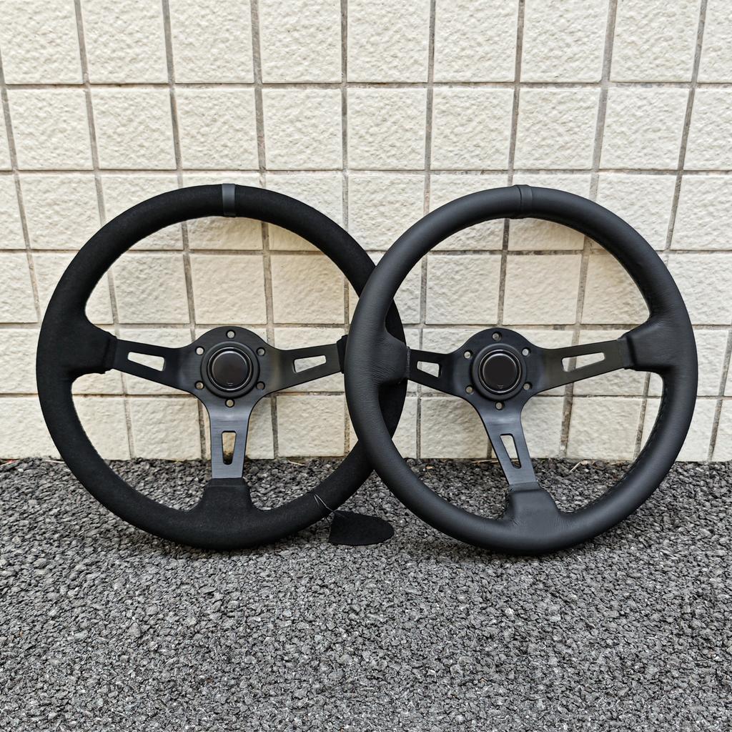 JDM BLACK EDITION Steering Wheel Universal Modified Car Deep Dish Race Sports Steering Wheel