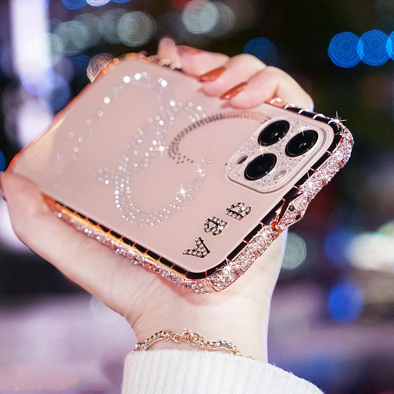 Rhinestone Metal Bumper Case Glitter Diamond Phone Cover For iPhone 13 Pro Max 13 Mini Case 12 11 Pro Max Funda New