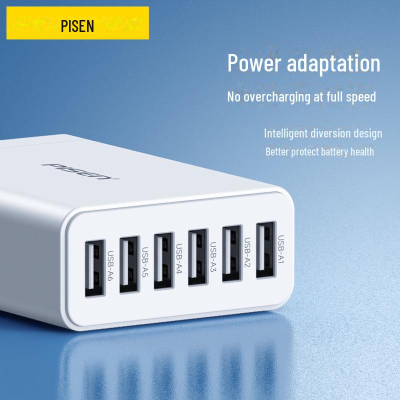 PISEN Многопортовое USB-зарядное устройство Быстрый настольный адаптер для устройств Apple и Android