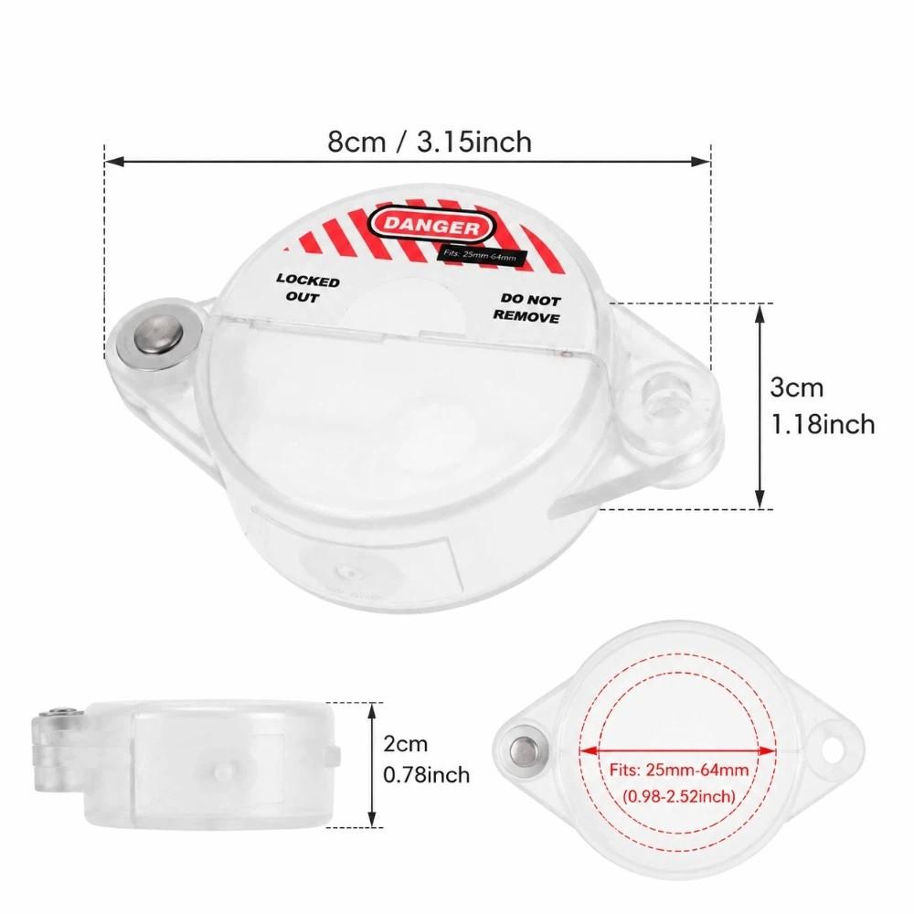 Sturdy PC Material Gate Valve Lock Integrated Design Transparent Lock Cover Equipment Maintenance