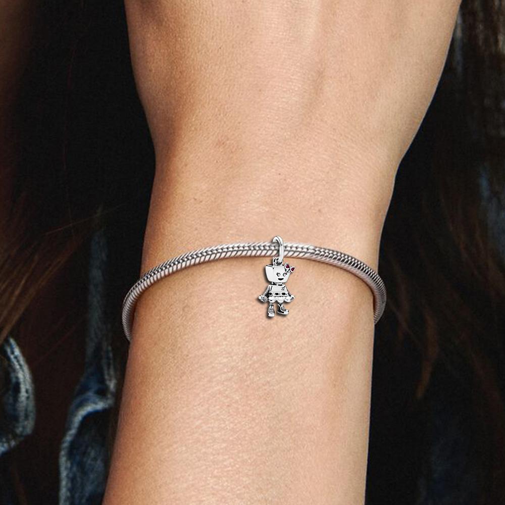 S925 Серебряный Динозавр Единорог Робот Панк-Группа Главный Подвеска Подходит Для Пары Браслет Ожерелье Ювелирные Изделия Подарок DIY Изготовление