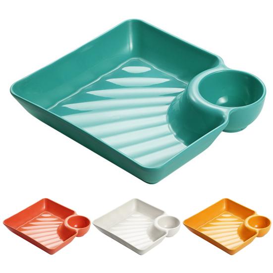 Dumpling Plate Non-slip Stackable Plastic Dipping Saucer Sushi Dish